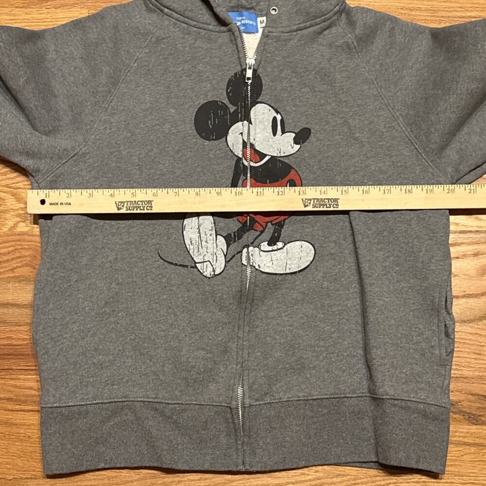 Tokyo Disney Resort Mickey Mouse Ears Hoodie Size Medium Grey Japan Full Zip - Picture 6 of 6
